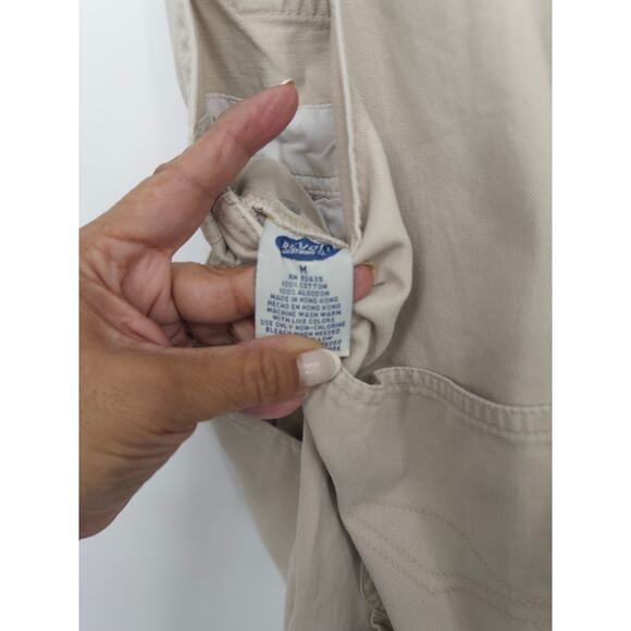 Revolt Women's M Juniors Baggy Straight Leg Twill Khaki/Beige Overalls - Picture 7 of 7